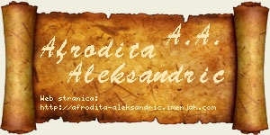 Afrodita Aleksandrić vizit kartica